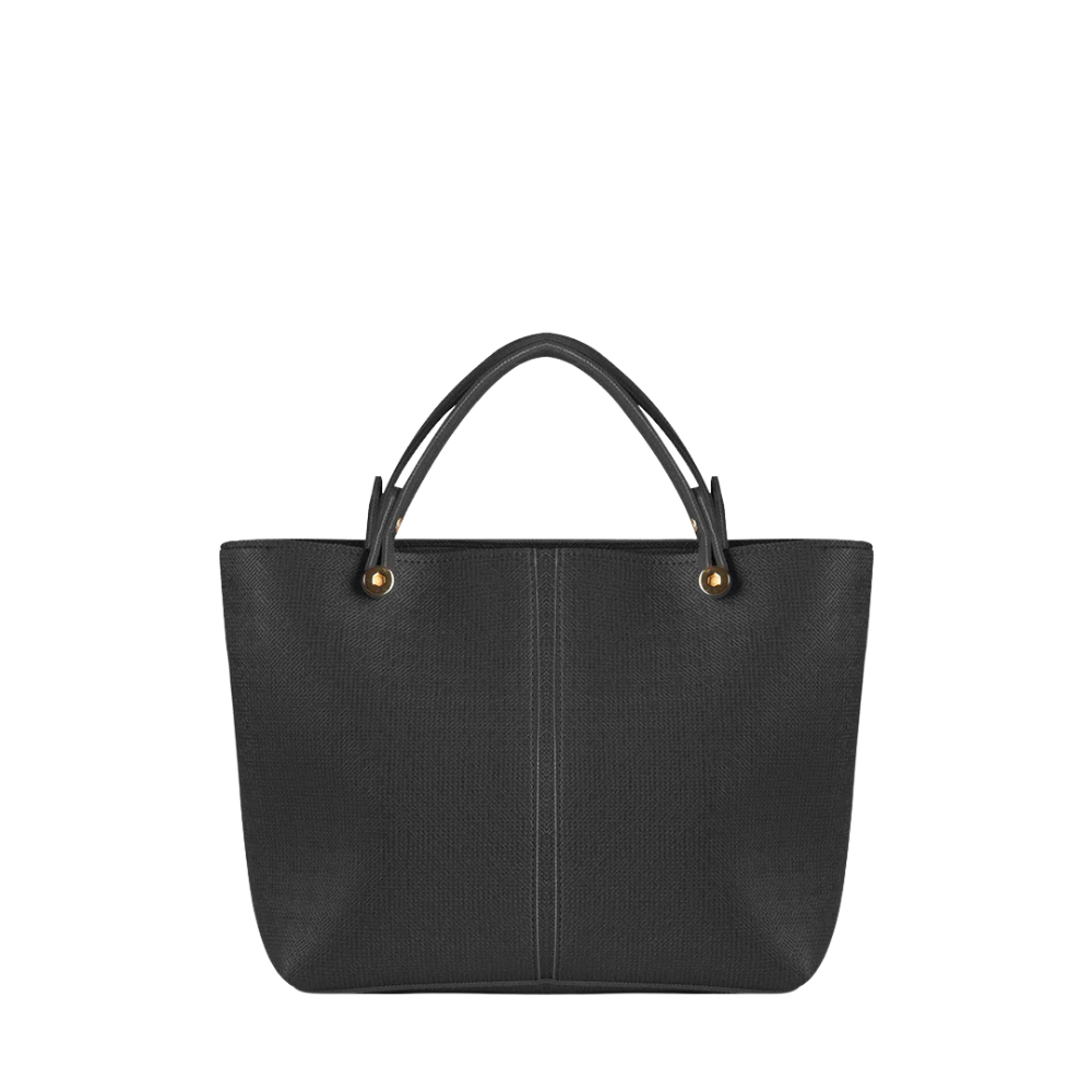 Large Black Textured Tote Bag