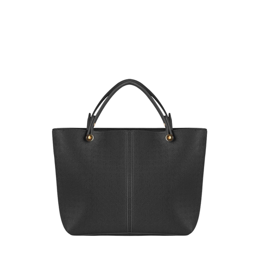 Large Black Textured Tote Bag