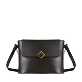 Minimalist Black Vegan Leather Crossbody Bag