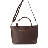 Chocolate Brown Saffiano Leather Tote Bag