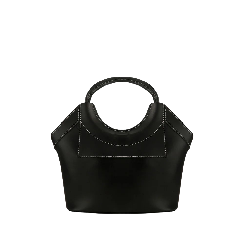 Structured Black Top-Handle Handbag
