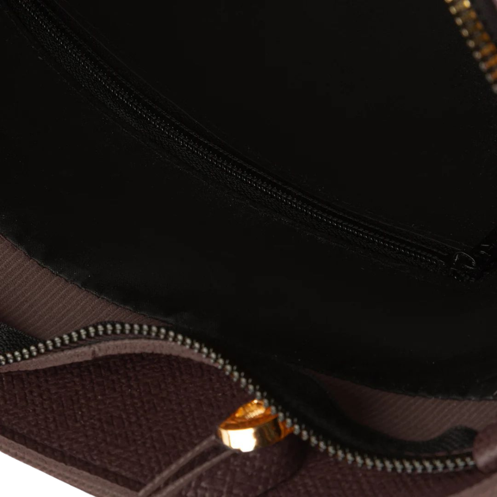 Chocolate Brown Saffiano Leather Tote Bag